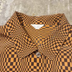 画像10: ALL OVER ARTISTIC CHECK PATTERN SILK L/S SHIRT / Mens L (10)