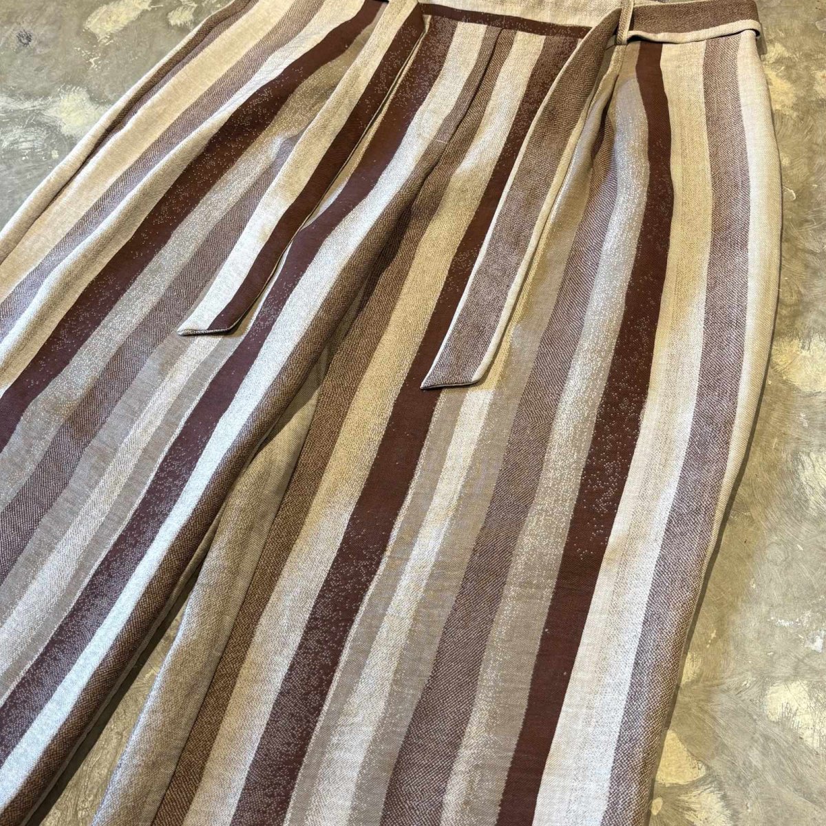 画像4: MULTI STRIPE PATTERN BELT DESIGN WIDE PANTS / W33~W38 (4)
