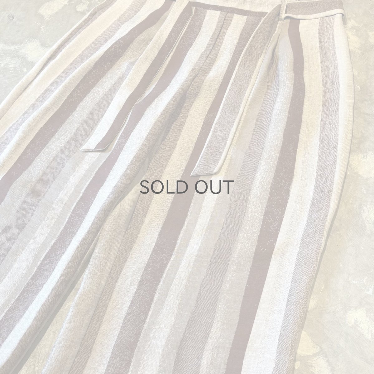 画像4: MULTI STRIPE PATTERN BELT DESIGN WIDE PANTS / W33~W38 (4)