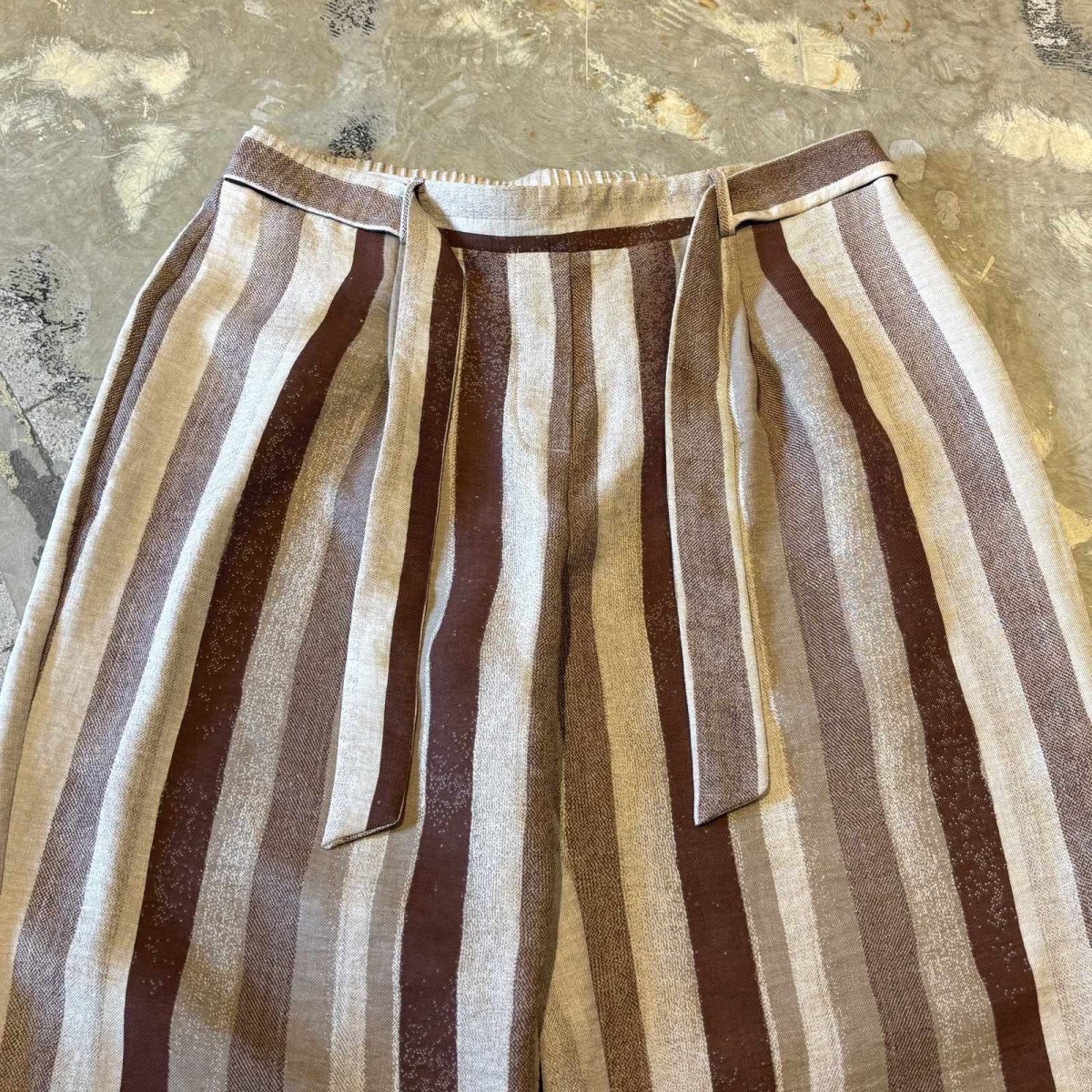 画像10: MULTI STRIPE PATTERN BELT DESIGN WIDE PANTS / W33~W38 (10)