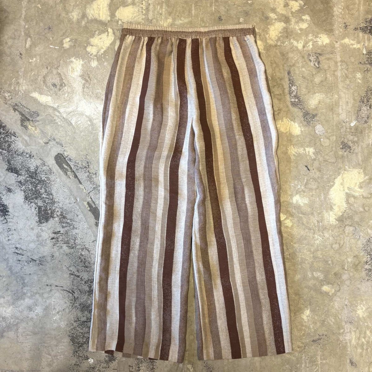 画像2: MULTI STRIPE PATTERN BELT DESIGN WIDE PANTS / W33~W38 (2)