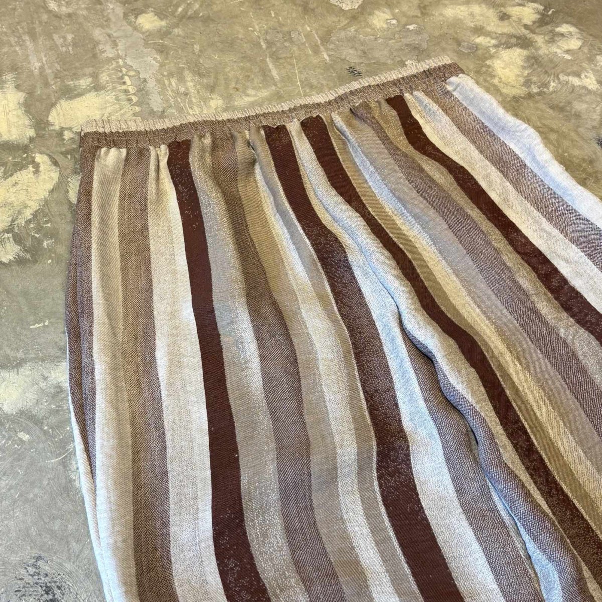 画像9: MULTI STRIPE PATTERN BELT DESIGN WIDE PANTS / W33~W38 (9)
