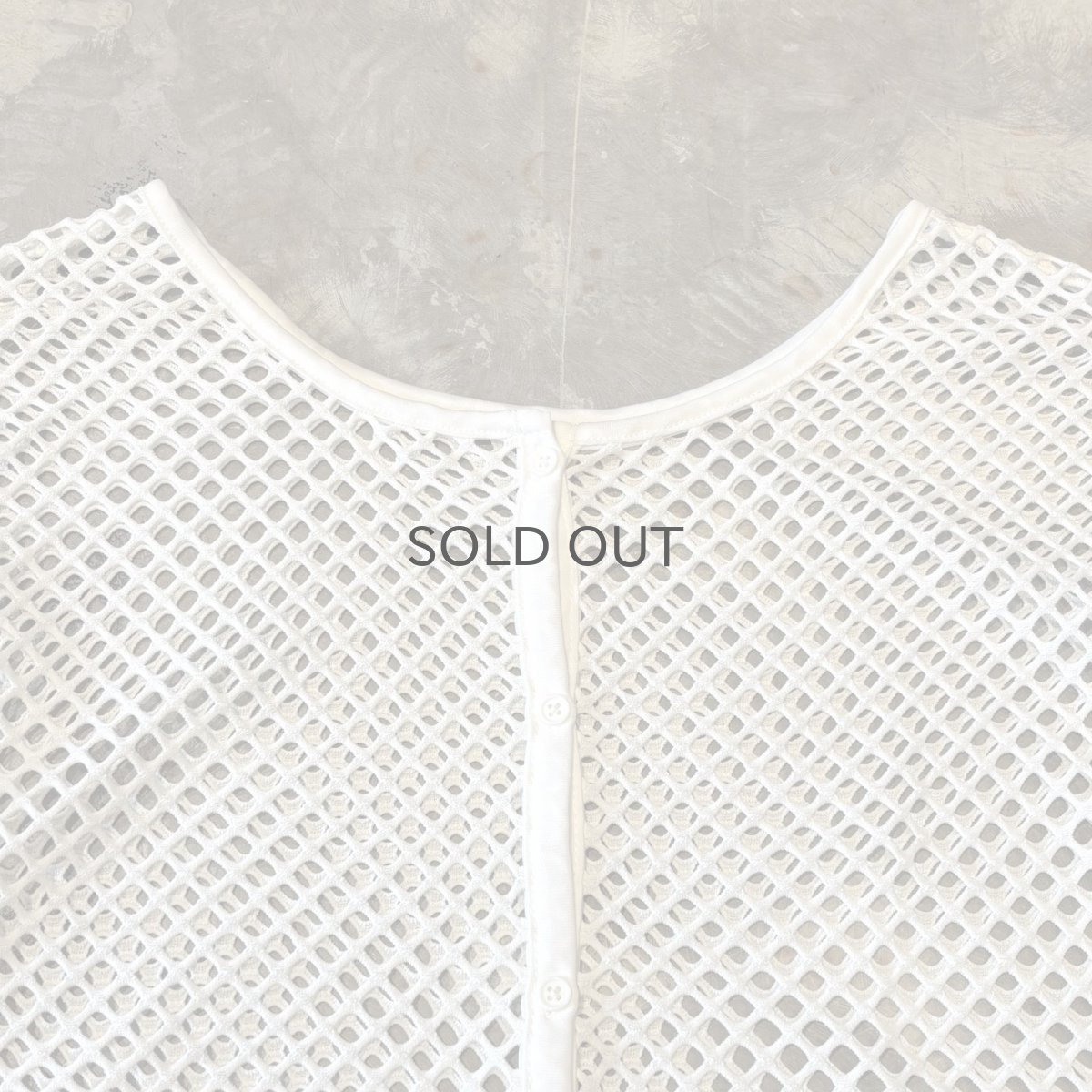 画像10: BUTTON STYLE WHITE MESH L/S TOPS / Mens L (10)