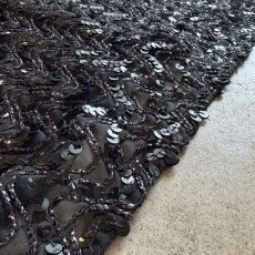 画像9: ALL OVER BLACK COLOR SEQUINS DESIGN N/S TOPS / Ladies M (9)