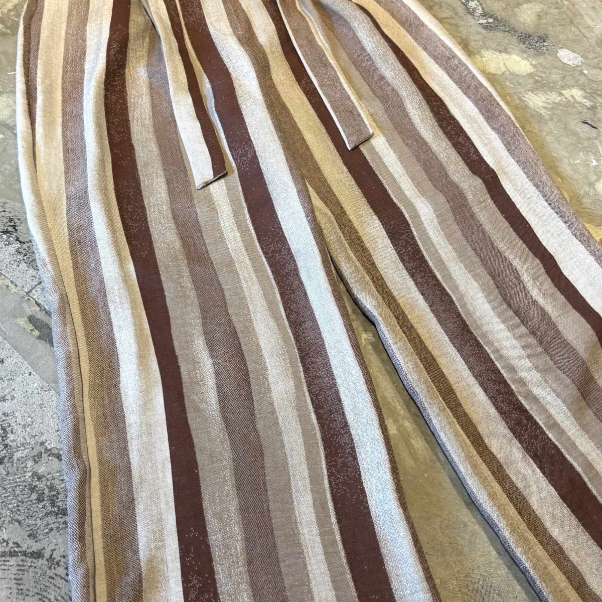 画像5: MULTI STRIPE PATTERN BELT DESIGN WIDE PANTS / W33~W38 (5)