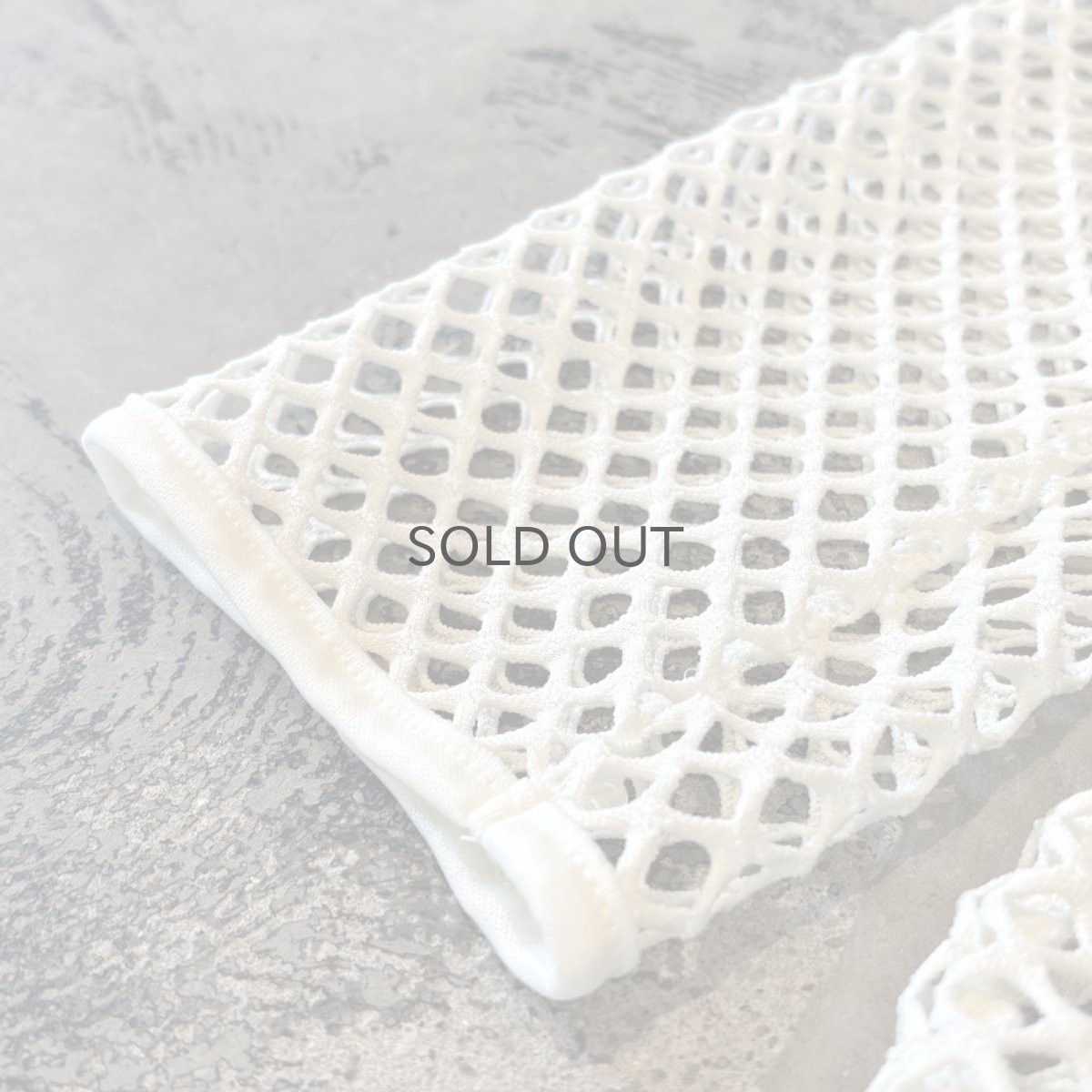 画像7: BUTTON STYLE WHITE MESH L/S TOPS / Mens L (7)