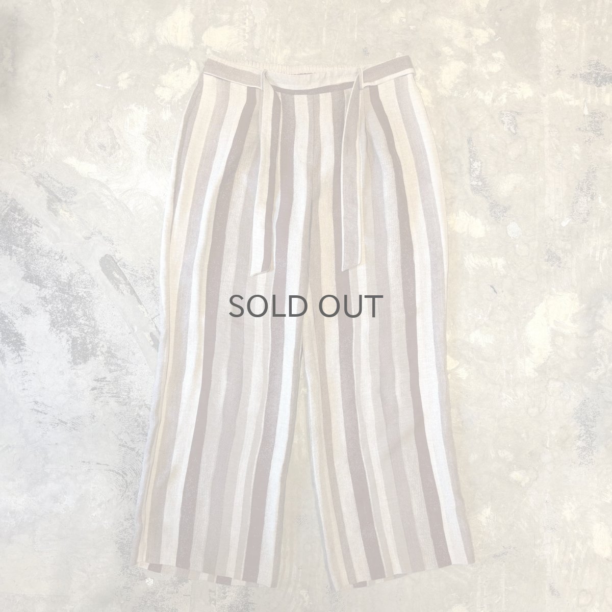 画像1: MULTI STRIPE PATTERN BELT DESIGN WIDE PANTS / W33~W38 (1)