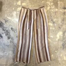 画像1: MULTI STRIPE PATTERN BELT DESIGN WIDE PANTS / W33~W38 (1)