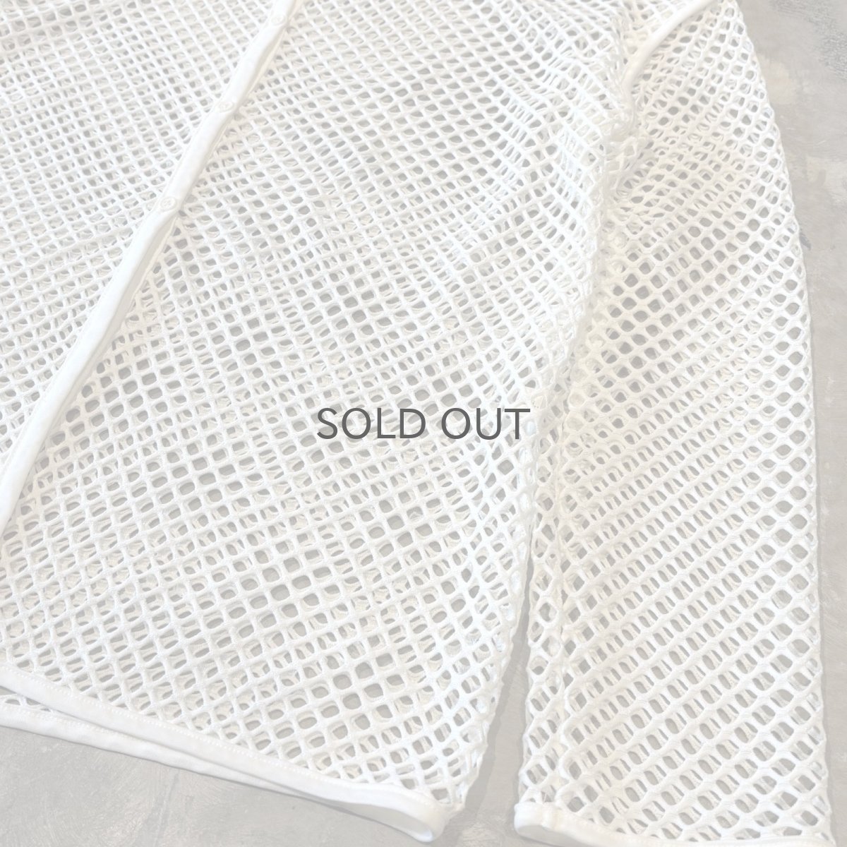 画像6: BUTTON STYLE WHITE MESH L/S TOPS / Mens L (6)