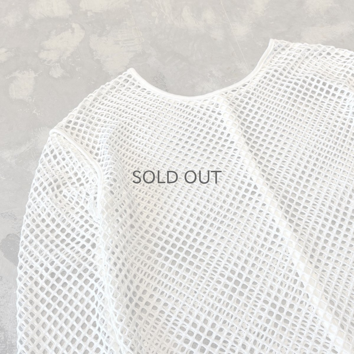 画像9: BUTTON STYLE WHITE MESH L/S TOPS / Mens L (9)