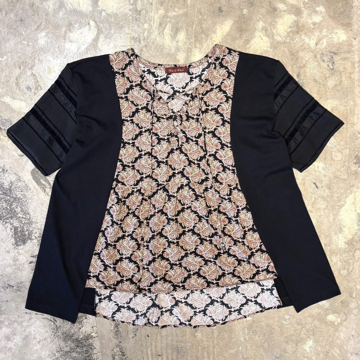 画像1: 【Wiz&Witch】"UNITED" MIX FABRIC LACE UP TOPS / OS (1)