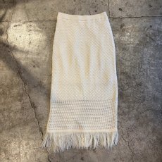画像2: UNDER FRINGE CROCHET KNIT LONG DESIGN SKIRT / W27~W38 (2)