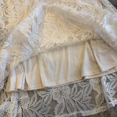 画像8: WHITE COLOR ALL OVER LACE DESIGN LONG SKIRT / W24~W31 (8)