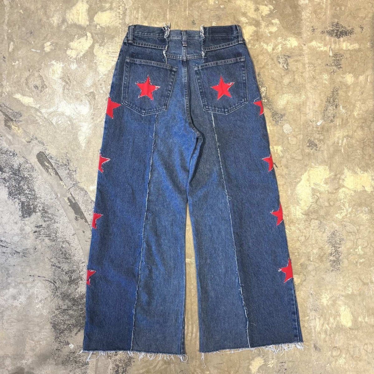 画像2: 【Wiz&Witch】"UNITED" SIDE STARS TWINS WIDE DENIM PANTS / W31 (2)