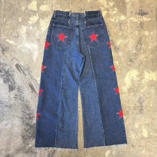 画像2: 【Wiz&Witch】"UNITED" SIDE STARS TWINS WIDE DENIM PANTS / W31 (2)