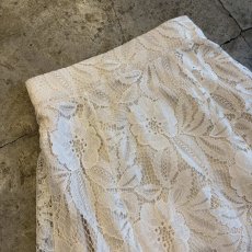 画像3: WHITE COLOR ALL OVER LACE DESIGN LONG SKIRT / W24~W31 (3)