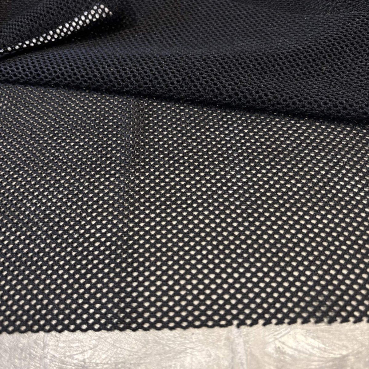 画像8: BUTTON STYLE BLACK PIPING MESH L/S TOPS / Mens L (8)