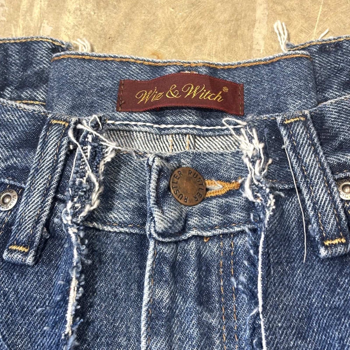 画像10: 【Wiz&Witch】"UNITED" SIDE STARS TWINS WIDE DENIM PANTS / W31 (10)