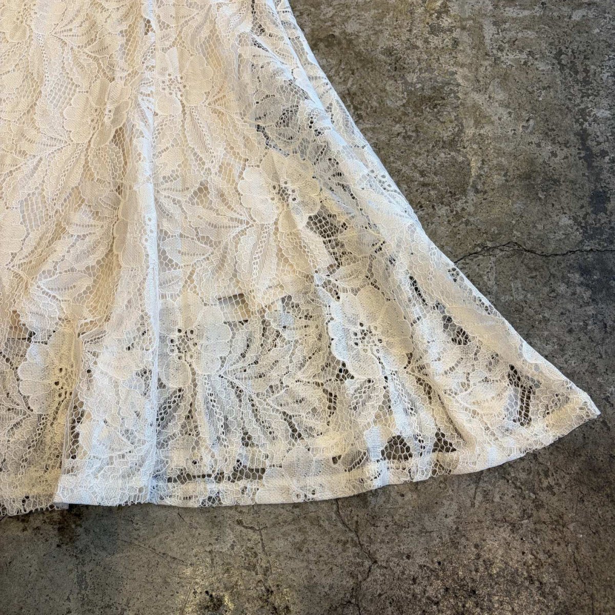 画像6: WHITE COLOR ALL OVER LACE DESIGN LONG SKIRT / W24~W31 (6)