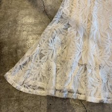 画像4: WHITE COLOR ALL OVER LACE DESIGN LONG SKIRT / W24~W31 (4)