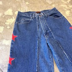 画像3: 【Wiz&Witch】"UNITED" SIDE STARS TWINS WIDE DENIM PANTS / W31 (3)