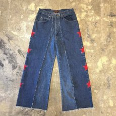 画像1: 【Wiz&Witch】"UNITED" SIDE STARS TWINS WIDE DENIM PANTS / W31 (1)