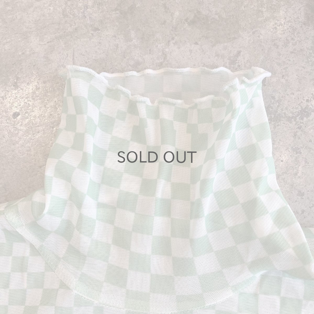 画像9: ALL OVER CHECKER PATTERN TULLE TURTLE DESIGN  L/S TOPS / Ladies M (9)