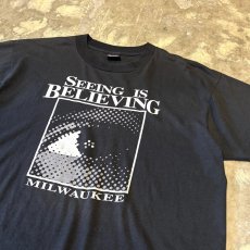 画像4: 80's "SEEING IS BELIEVING" EYE PRINTED S/S TEE / Mens XL / MADE IN USA (4)