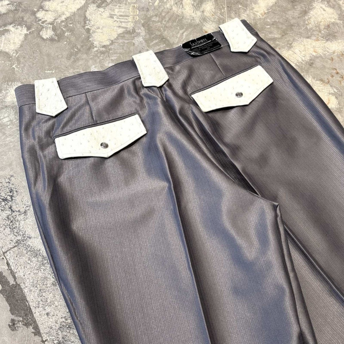 画像9: GRAY COLOR STRAIGHT SILHOUETTE WESTERN SLACKS / W33 (9)