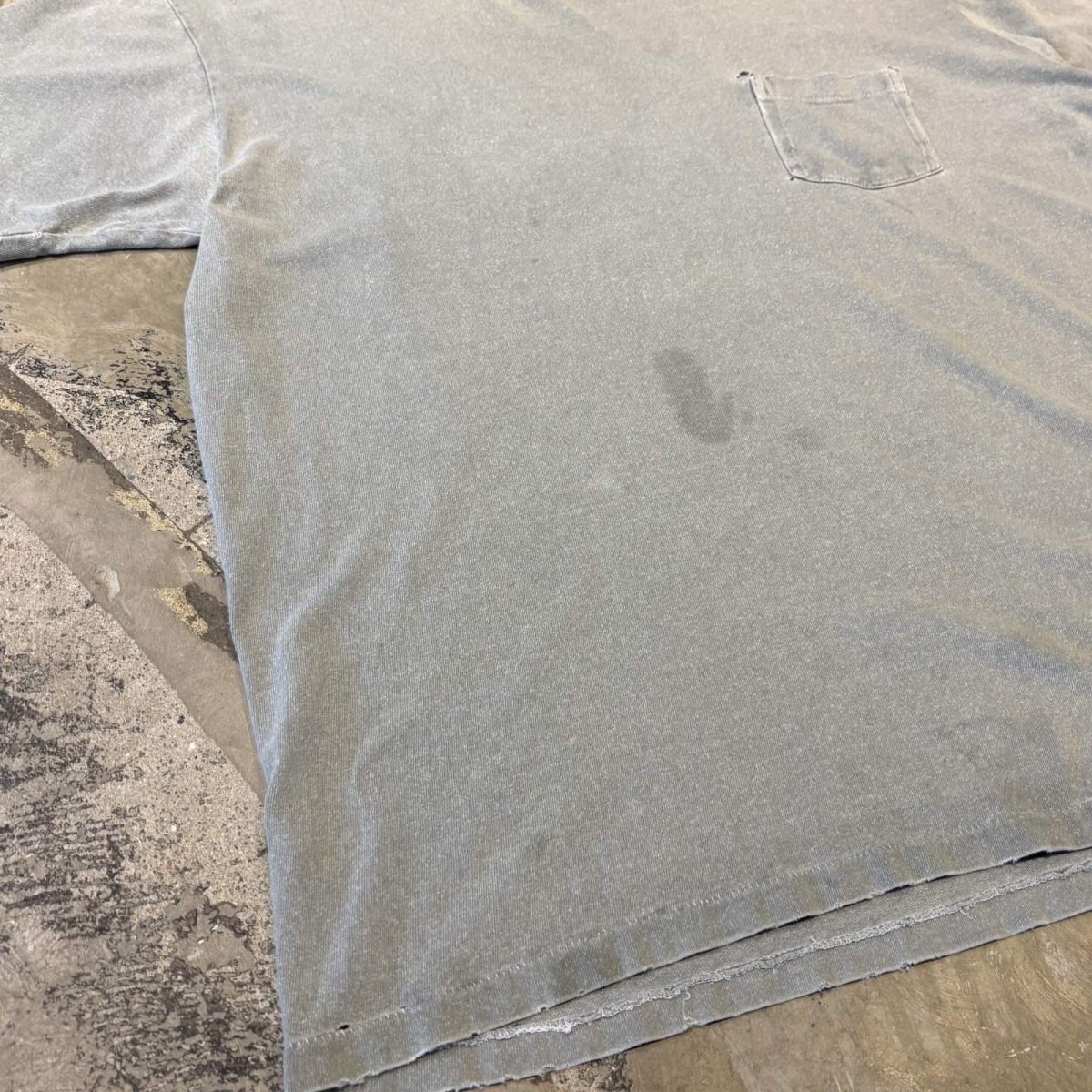 画像5: 80's GREEN COLOR CRASH DAMAGE S/S TEE / Mens L (5)