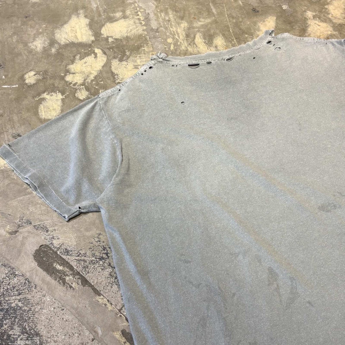 画像9: 80's GREEN COLOR CRASH DAMAGE S/S TEE / Mens L (9)