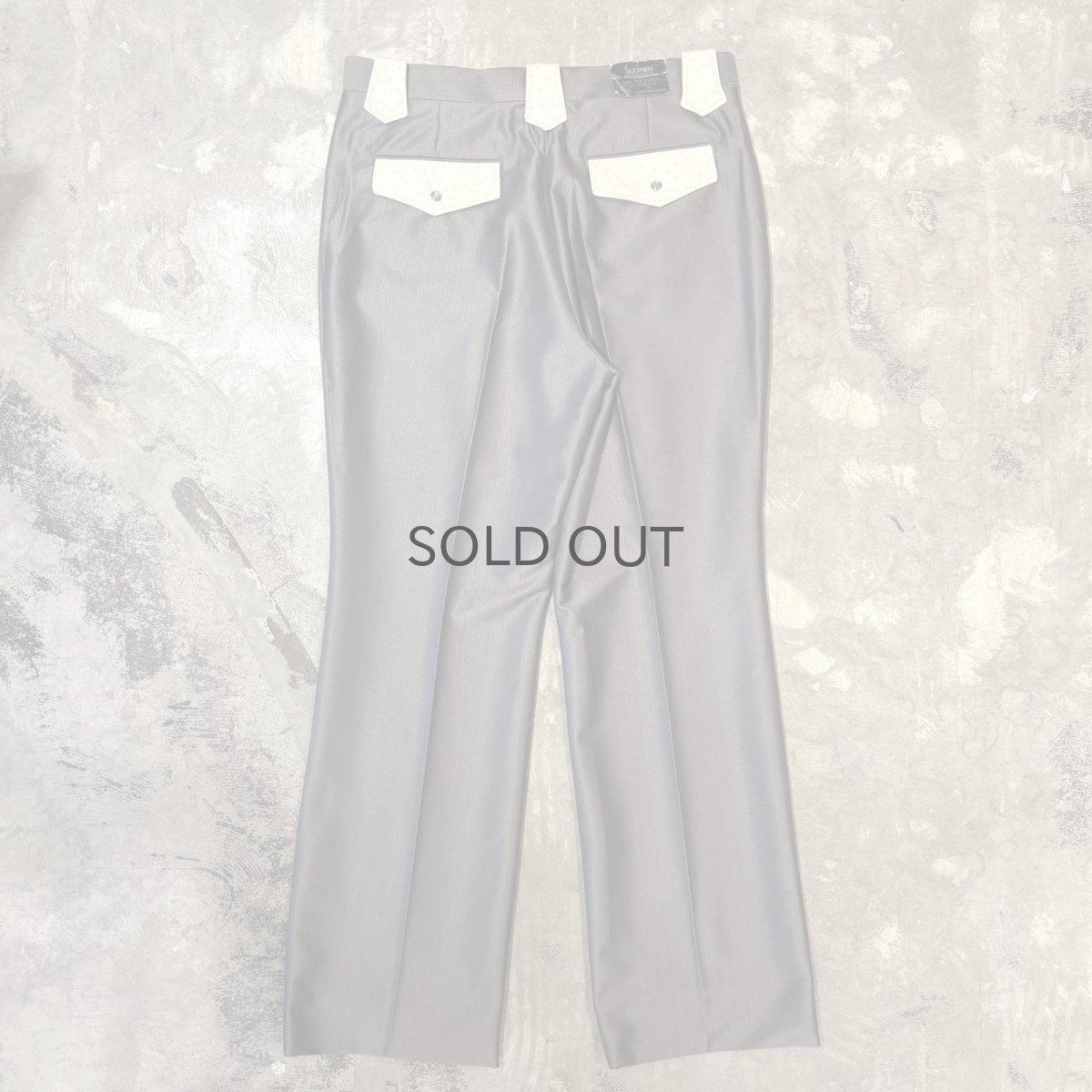 画像2: GRAY COLOR STRAIGHT SILHOUETTE WESTERN SLACKS / W33 (2)