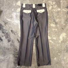 画像2: GRAY COLOR STRAIGHT SILHOUETTE WESTERN SLACKS / W33 (2)
