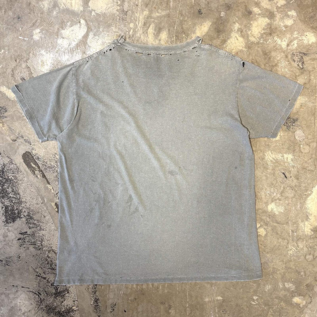 画像2: 80's GREEN COLOR CRASH DAMAGE S/S TEE / Mens L (2)