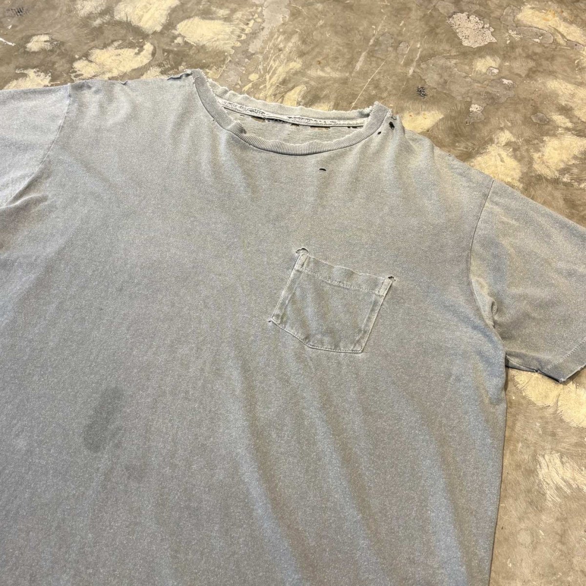 画像4: 80's GREEN COLOR CRASH DAMAGE S/S TEE / Mens L (4)