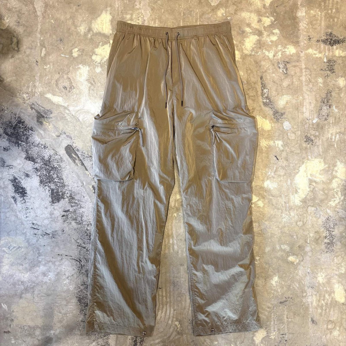 画像1: BEIGE COLOR CARGO STYLE STRAIGHT PANTS / FREE (1)