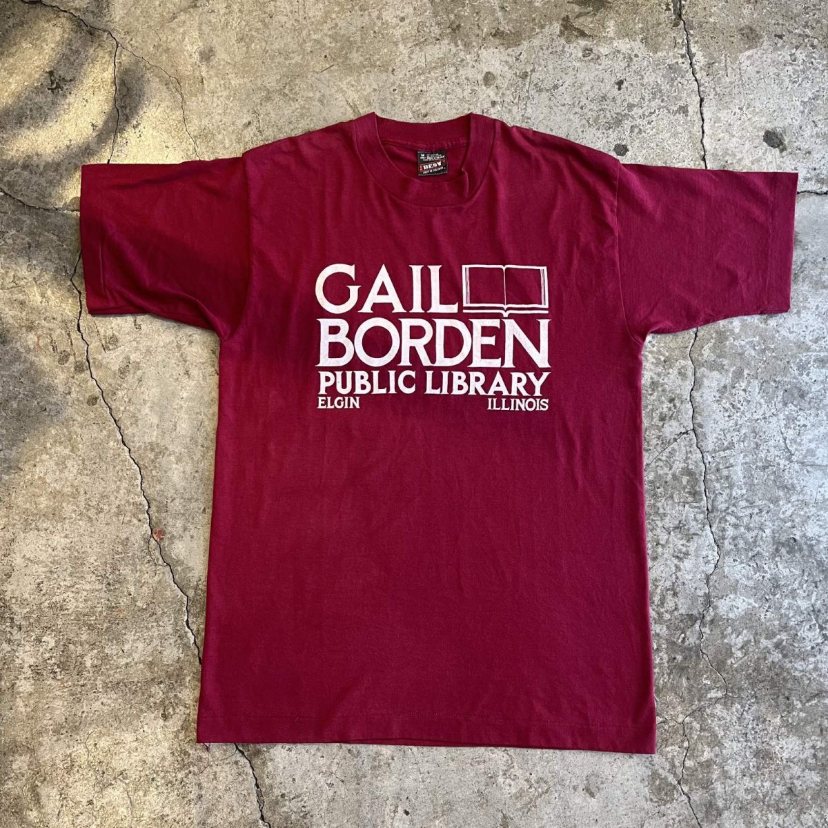 画像1: "GAIL BORDEN" LIBRARY LOGO PRINTED DESIGN COLOR TEE / Ladies M (1)