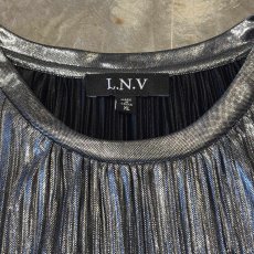 画像10: SILVER COLOR PLEATED S/S TEE / Mens XL (10)
