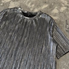 画像4: SILVER COLOR PLEATED S/S TEE / Mens XL (4)