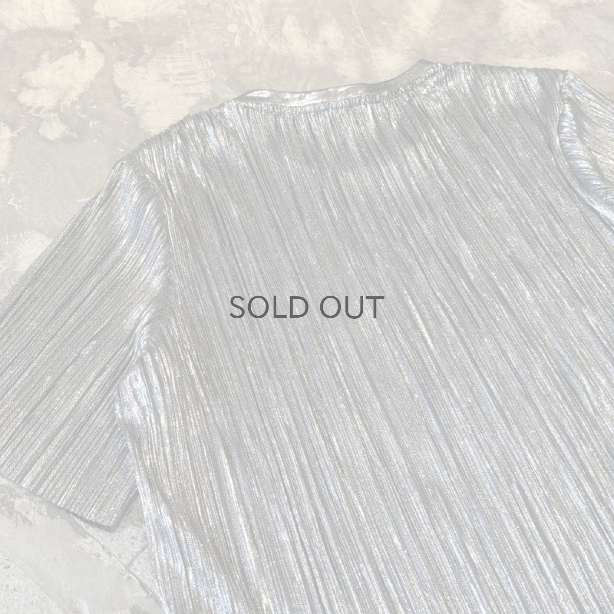 画像9: SILVER COLOR PLEATED S/S TEE / Mens XL (9)