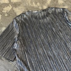画像9: SILVER COLOR PLEATED S/S TEE / Mens XL (9)