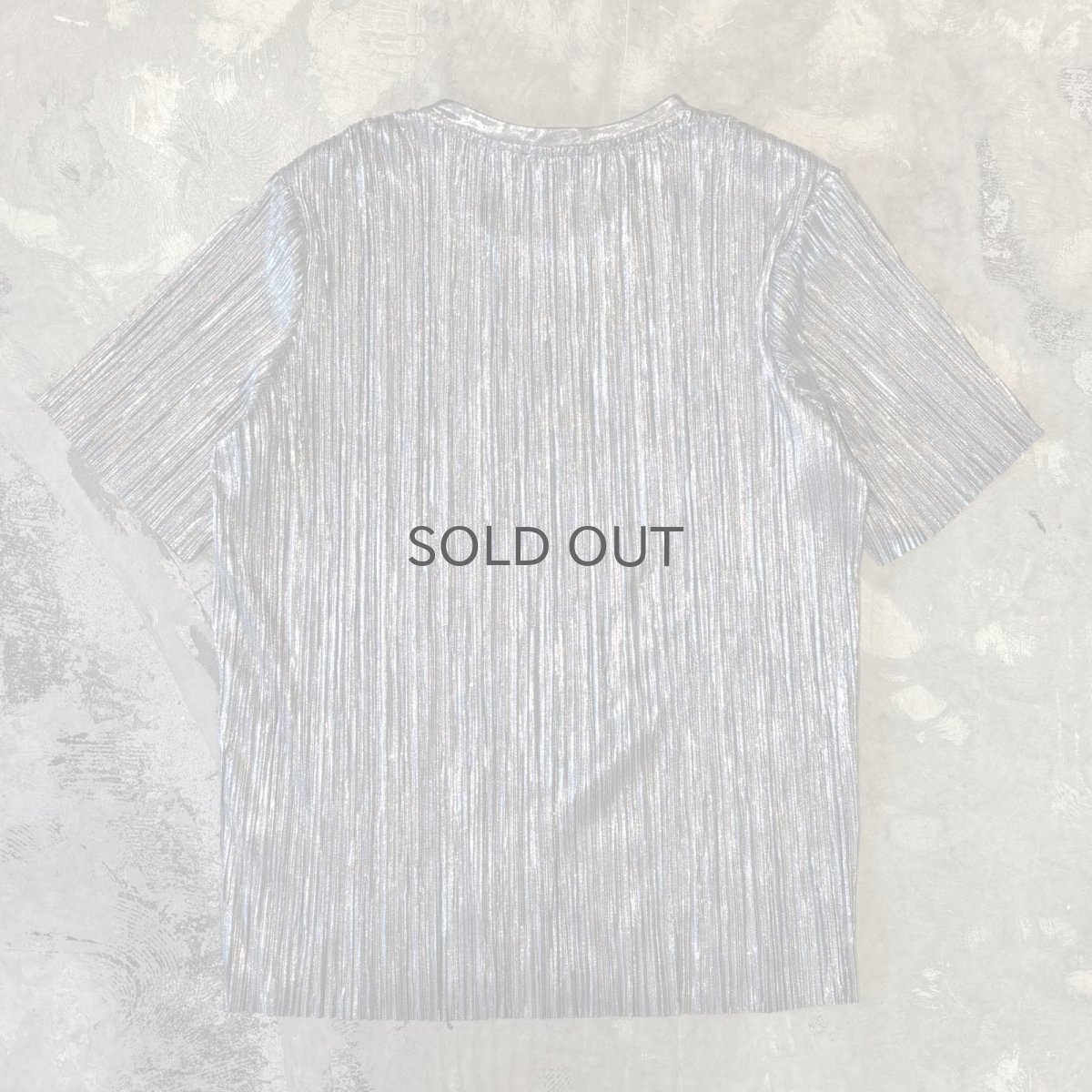 画像2: SILVER COLOR PLEATED S/S TEE / Mens XL (2)