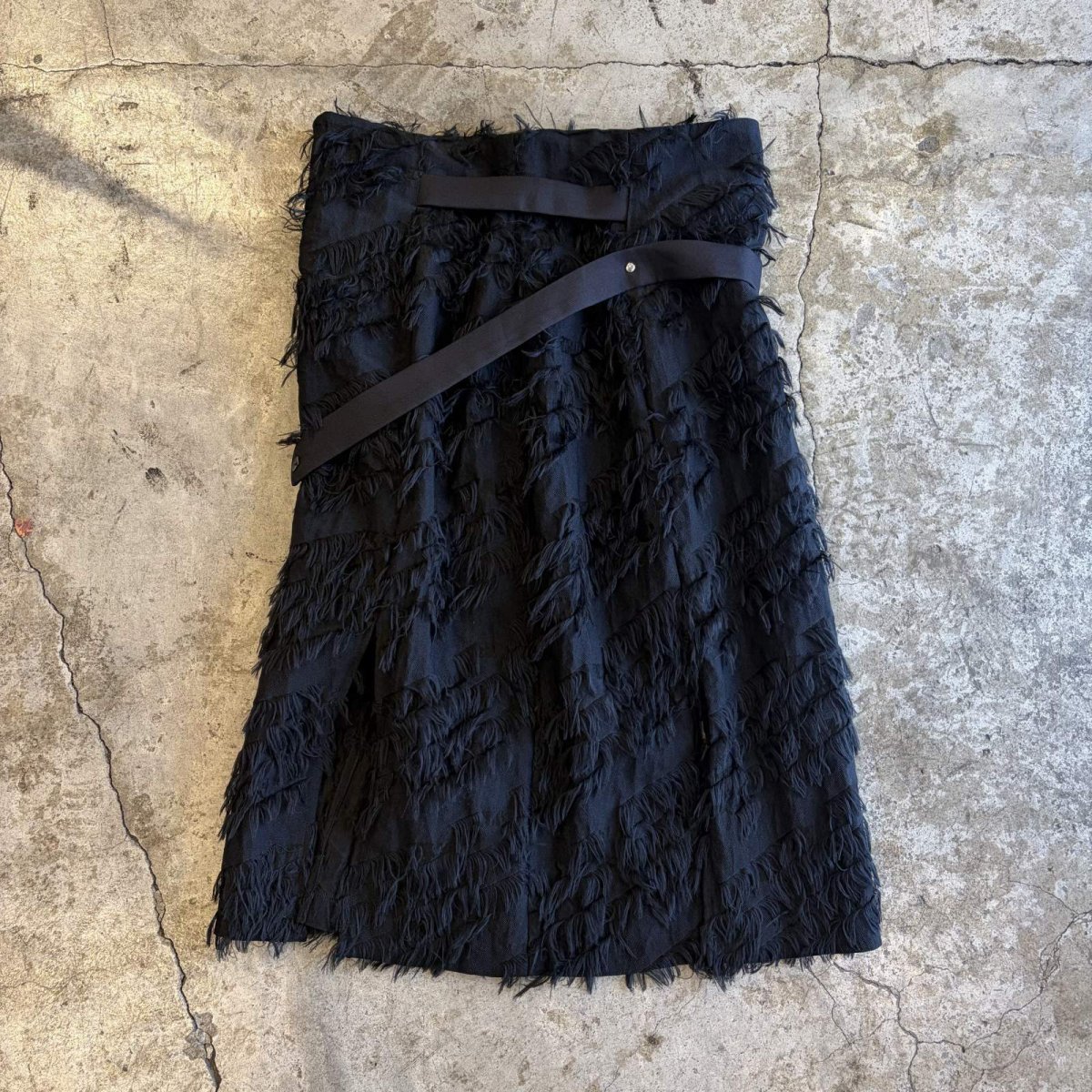 画像1: POINT SHAGGY 4 SLIT DESIGN BELT LOOP  SKIRT / W29 (1)