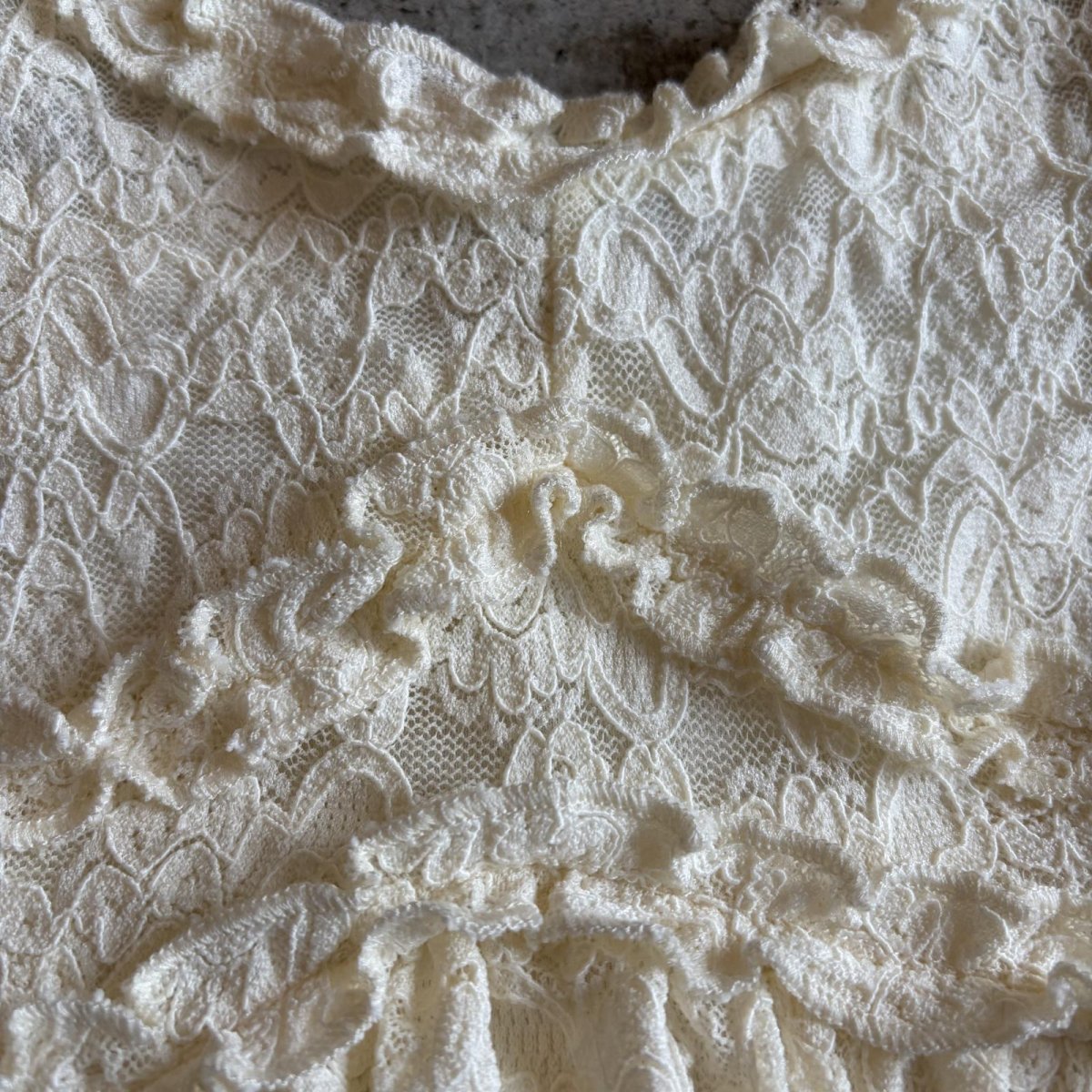画像6: ALL OVER LACE PATTERN POINT FRILL DESIGN CAMISOLE / Ladies L(M)  (6)