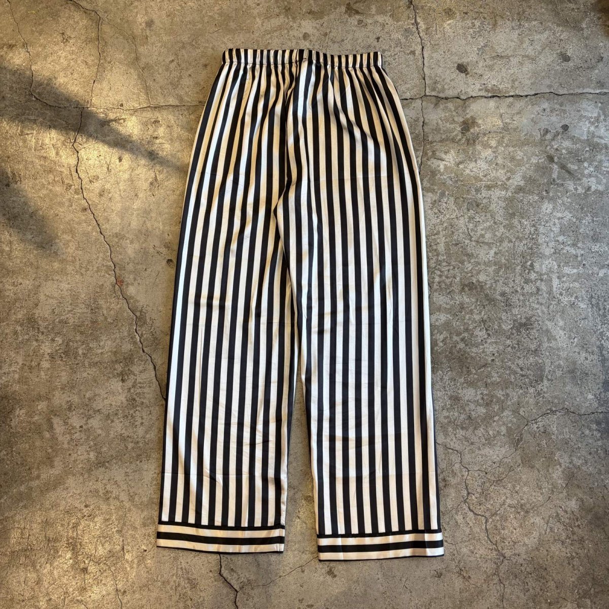 画像2: MONOCHROME COLOR STRIPE PATTERN DESIGN PANTS / FREE~W39 (2)