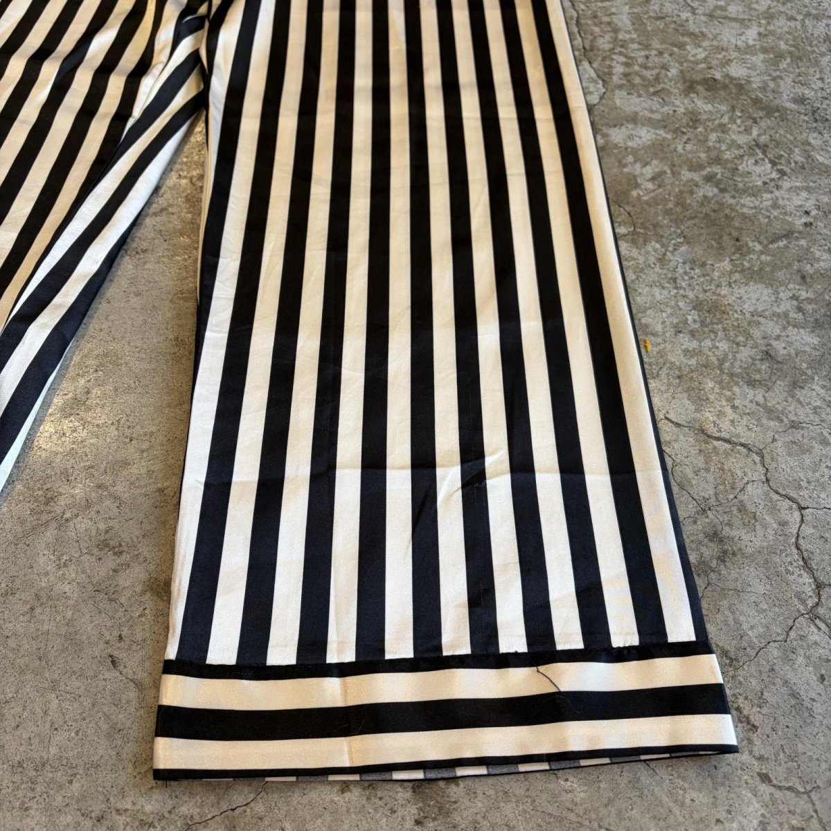画像4: MONOCHROME COLOR STRIPE PATTERN DESIGN PANTS / FREE~W39 (4)