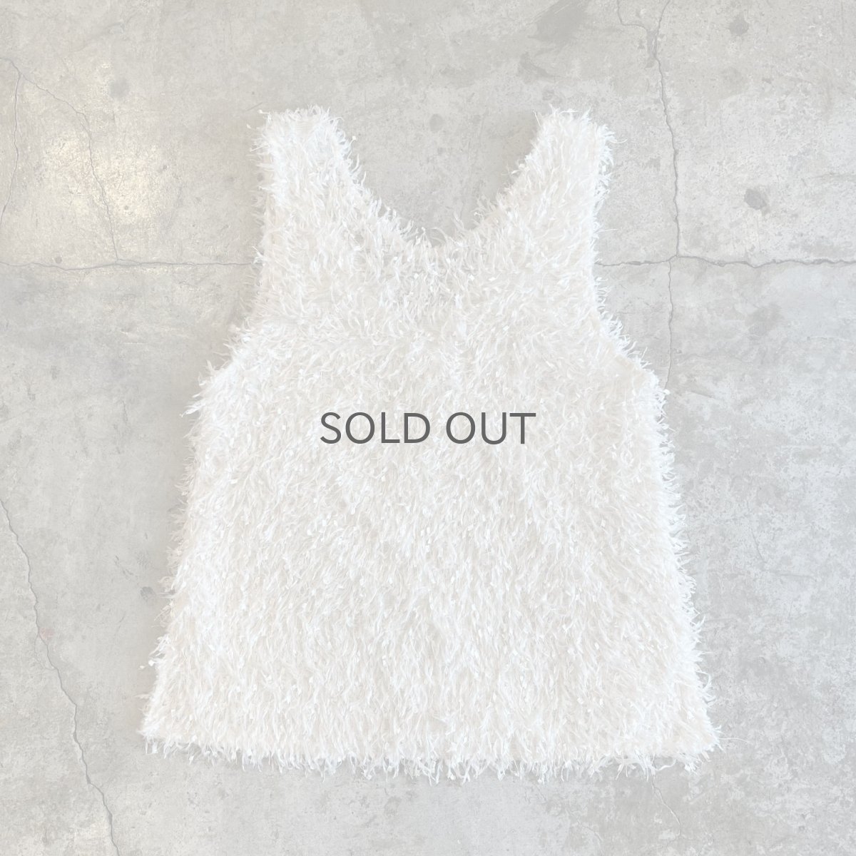 画像2: IVORY COLOR ALL OVER SHAGGY DESIGN VEST / Ladies M (2)
