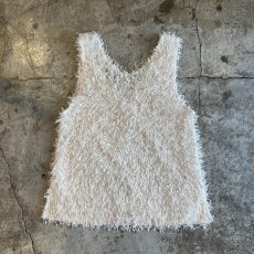 画像2: IVORY COLOR ALL OVER SHAGGY DESIGN VEST / Ladies M (2)