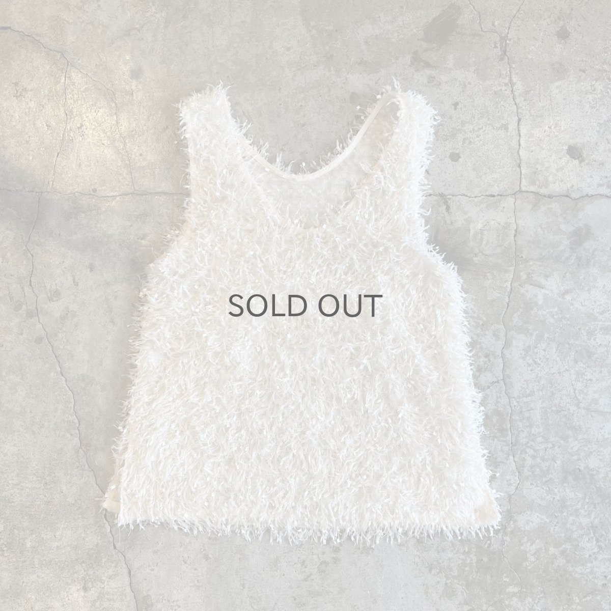 画像1: IVORY COLOR ALL OVER SHAGGY DESIGN VEST / Ladies M (1)