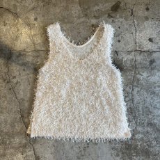 画像1: IVORY COLOR ALL OVER SHAGGY DESIGN VEST / Ladies M (1)